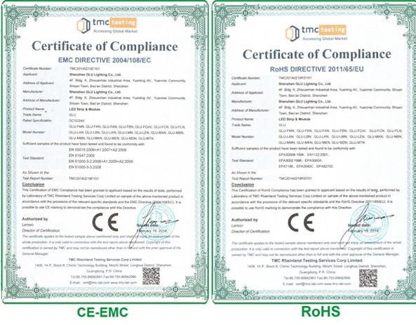 CE/ROHS Certification 