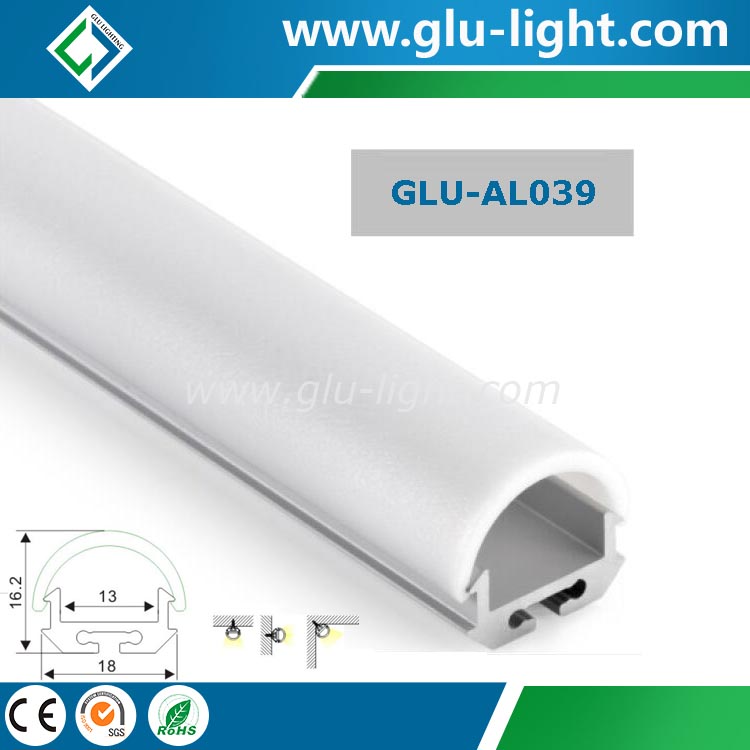 product-634-634 Extruded linear LED Alumiunm Profile With round PC Cover for led tape