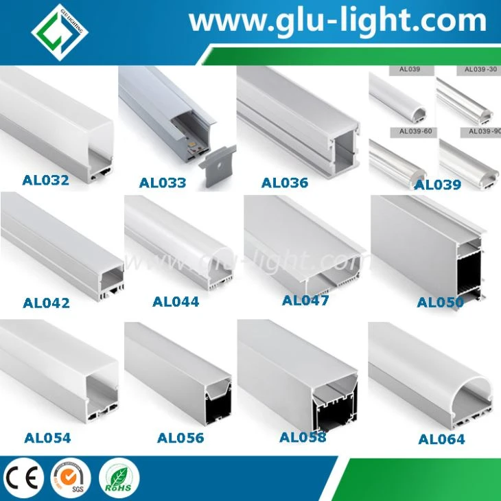 Extruded Alu Profiles with lighting round covers for pendant led lighting